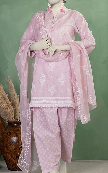Junaid Jamshed Cavern Pink Lawn Suit | Pakistani Lawn Dress in USA- Image 1