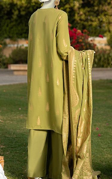 Junaid Jamshed Olive Green Jacquard Suit | Pakistani Lawn Dress in USA- Image 2