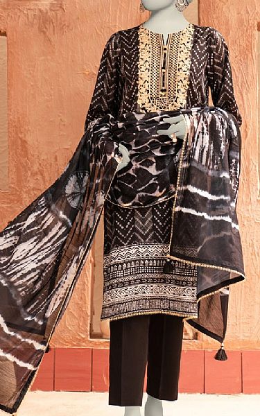 Junaid Jamshed Black Lawn Suit | Pakistani Lawn Dress in USA- Image 1