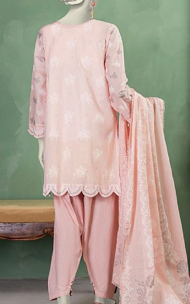 Junaid Jamshed Pink Lawn Suit | Pakistani Lawn Dress in USA- Image 2