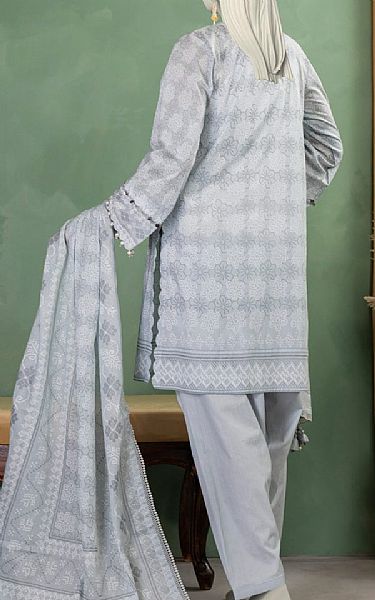 Junaid Jamshed Grey Lawn Suit | Pakistani Lawn Dress in USA- Image 2