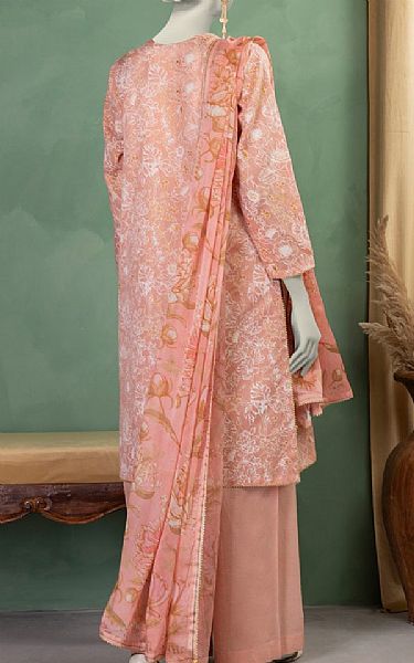 Junaid Jamshed Peach Dobby Suit | Pakistani Lawn Dress in USA- Image 2