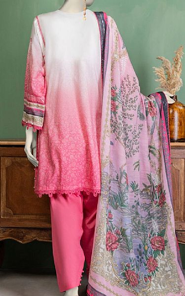 Junaid Jamshed Rosy Pink Lawn Suit | Pakistani Lawn Dress in USA- Image 2