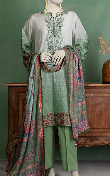 Junaid Jamshed Green Lawn Suit | Pakistani Lawn Dress in USA- Image 1