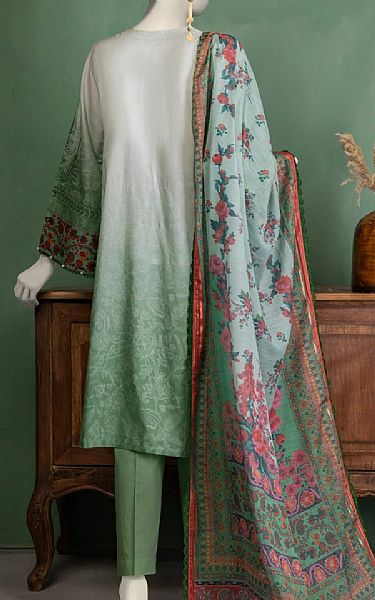 Junaid Jamshed Green Lawn Suit | Pakistani Lawn Dress in USA- Image 2