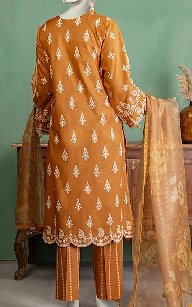 Junaid Jamshed Dull Orange Lawn Suit | Pakistani Lawn Dress in USA- Image 2