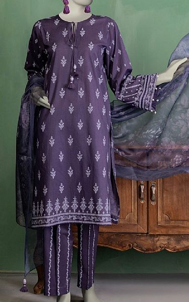 Junaid Jamshed Purple Lawn Suit | Pakistani Lawn Dress in USA- Image 1