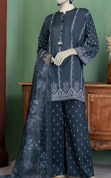 Junaid Jamshed Pickled Bluewood Lawn Suit | Pakistani Lawn Dress in USA- Image 1