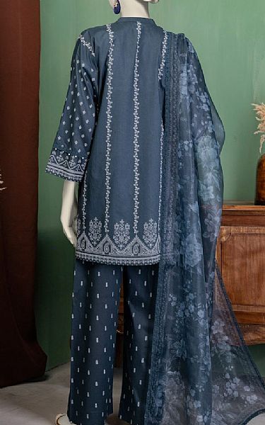 Junaid Jamshed Pickled Bluewood Lawn Suit | Pakistani Lawn Dress in USA- Image 2