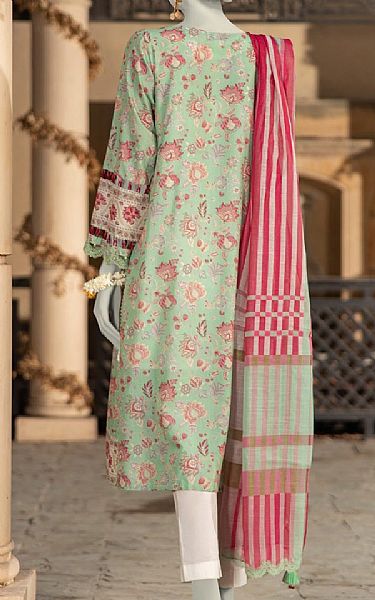 Junaid Jamshed Light Green Lawn Suit (2 pcs) | Pakistani Lawn Dress in USA- Image 2