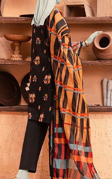Junaid Jamshed Black Lawn Suit (2 pcs) | Pakistani Lawn Dress in USA- Image 2