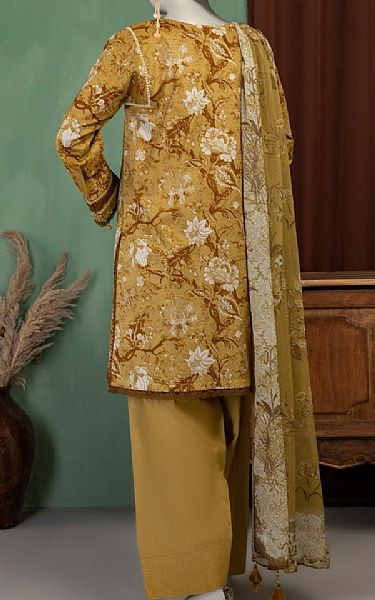 Junaid Jamshed Sand Brown Lawn Suit | Pakistani Lawn Dress in USA- Image 2