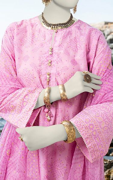 Junaid Jamshed Pink Lawn Suit | Pakistani Lawn Suits- Image 2