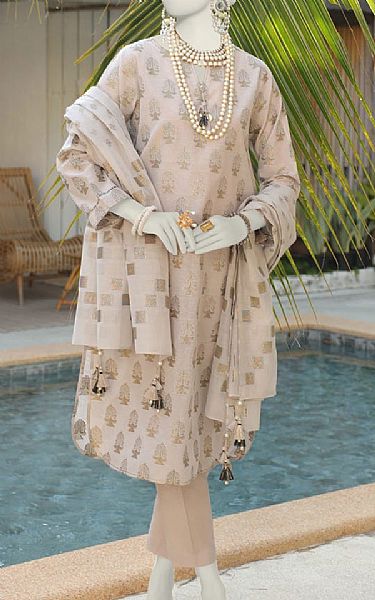 Junaid Jamshed Quill Grey Jacquard Suit | Pakistani Lawn Suits- Image 1
