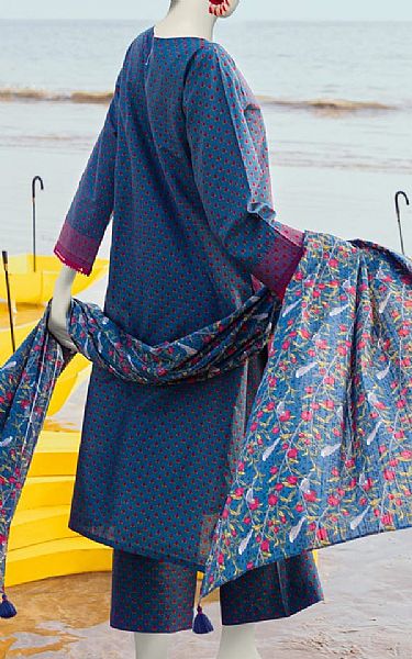Junaid Jamshed Blue Jay Lawn Suit | Pakistani Lawn Suits- Image 2