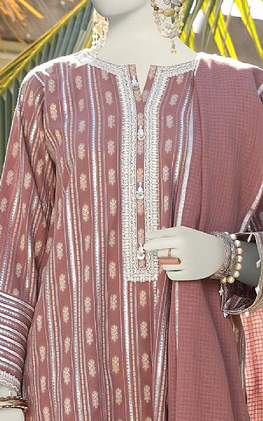 Junaid Jamshed Copper Rose Jacquard Suit | Pakistani Lawn Suits- Image 2