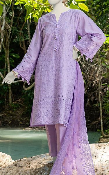 Junaid Jamshed Lilac Lawn Suit | Pakistani Lawn Suits- Image 1