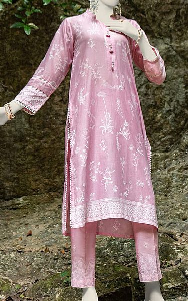 Junaid Jamshed Pink Lawn Suit (2 Pcs) | Pakistani Lawn Suits- Image 1
