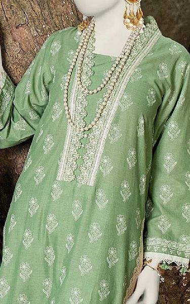 Junaid Jamshed Frog Green Lawn Suit | Pakistani Lawn Suits- Image 2