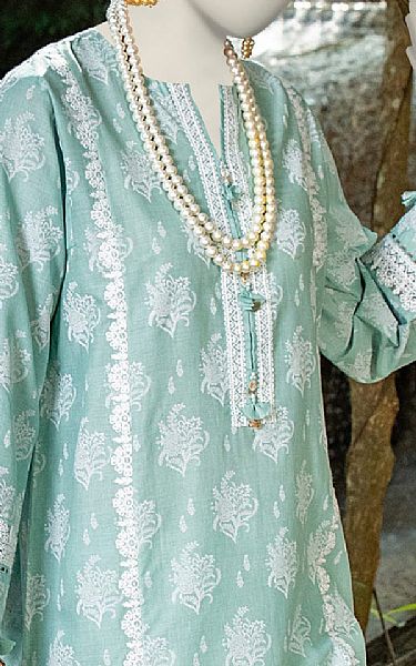 Junaid Jamshed Cyan Opaque Lawn Suit | Pakistani Lawn Suits- Image 2