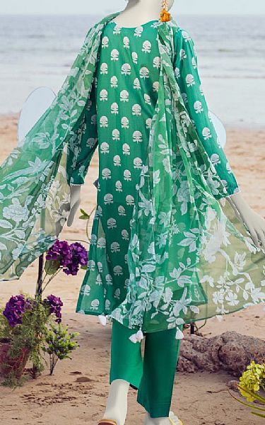 Junaid Jamshed Persian Green Lawn Suit | Pakistani Lawn Dress in USA- Image 2