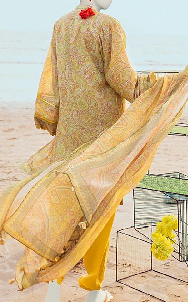 Junaid Jamshed Old Gold Lawn Suit | Pakistani Lawn Suits- Image 2