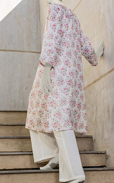 Junaid Jamshed Off White Lawn Kurti | Pakistani Lawn Suits- Image 2