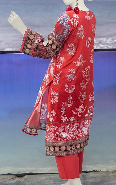 Junaid Jamshed Reddish Lawn Suit (2 Pcs) | Pakistani Lawn Suits- Image 2