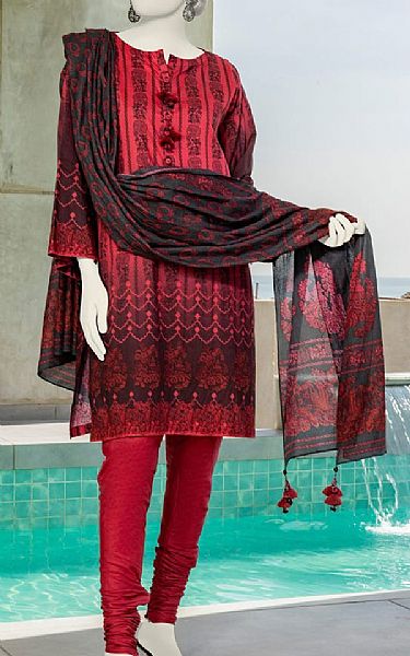 Junaid Jamshed Cardinal Lawn Suit (2 Pcs) | Pakistani Lawn Suits- Image 1