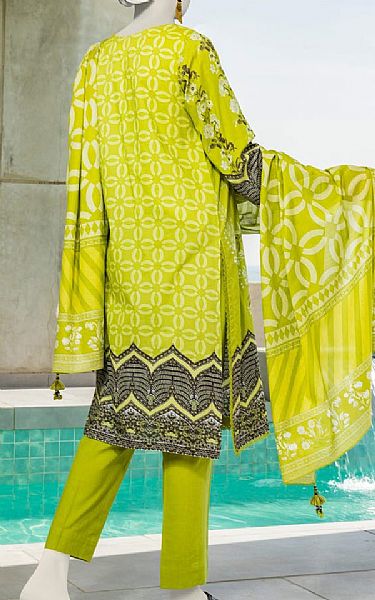 Junaid Jamshed Lime Green Lawn Suit (2 Pcs) | Pakistani Lawn Suits- Image 2