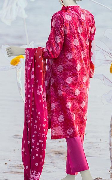 Junaid Jamshed Hot Pink Lawn Suit (2 Pcs) | Pakistani Lawn Suits- Image 2