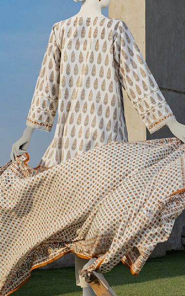 Junaid Jamshed Off White Lawn Suit | Pakistani Lawn Dress in USA- Image 2
