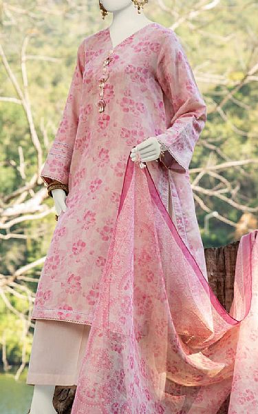 Junaid Jamshed Pink Lawn Suit | Pakistani Lawn Suits- Image 1