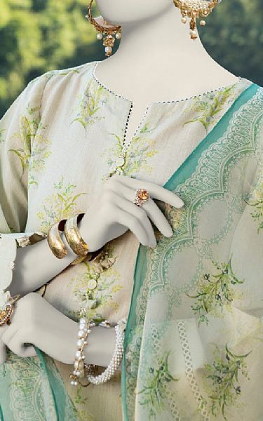Junaid Jamshed Pale Leaf Lawn Suit | Pakistani Lawn Suits- Image 2