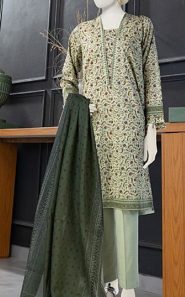 Junaid Jamshed Pixie Green Lawn Suit | Pakistani Lawn Suits- Image 1