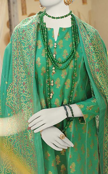 Junaid Jamshed Seaweed Green Jacquard Suit | Pakistani Lawn Suits- Image 2