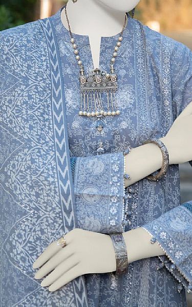 Junaid Jamshed Blue Bayoux Lawn Suit | Pakistani Lawn Suits- Image 2