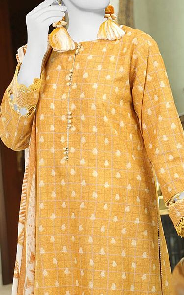 Junaid Jamshed Butterscotch Lawn Suit | Pakistani Lawn Suits- Image 2