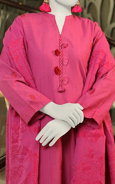 Junaid Jamshed Dark Pink Lawn Suit | Pakistani Lawn Suits- Image 2