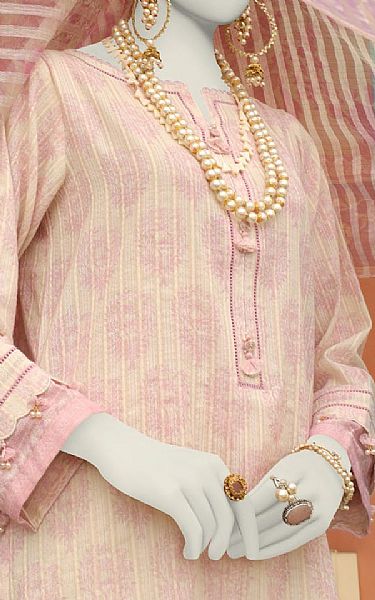 Junaid Jamshed Pink/Ivory Lawn Suit | Pakistani Lawn Suits- Image 2