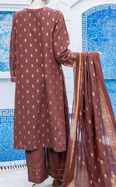 Junaid Jamshed Brown Lawn Suit | Pakistani Lawn Suits- Image 2