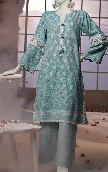 Junaid Jamshed Sky Blue Khaddar Suit (2 pcs) | Pakistani Winter Dresses in USA- Image 1