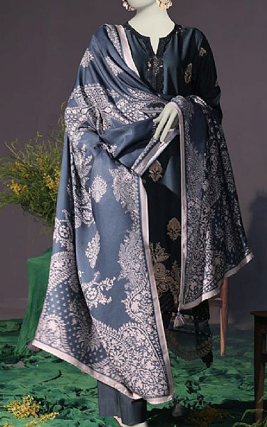 Junaid Jamshed Black Cambric Suit | Pakistani Winter Dresses in USA- Image 1