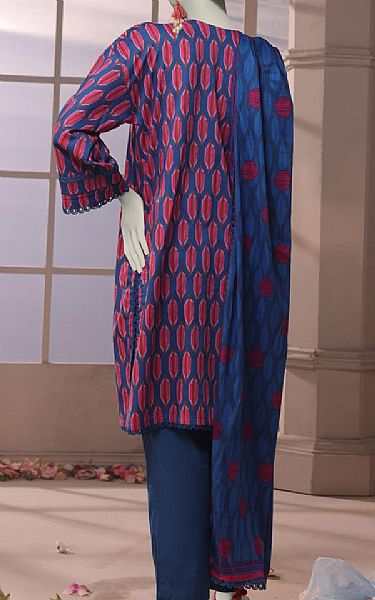 Junaid Jamshed Dusky Blue Cambric Suit | Pakistani Winter Dresses in USA- Image 2