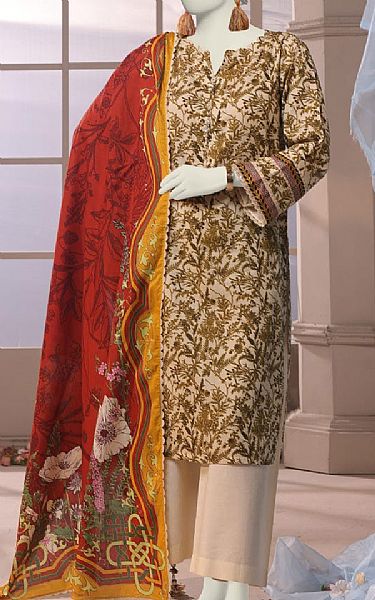 Junaid Jamshed Ivory Cambric Suit | Pakistani Winter Dresses in USA- Image 1