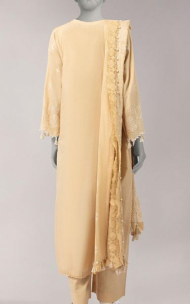 Junaid Jamshed Light Peach Lawn Suit | Pakistani Lawn Dress in USA- Image 2