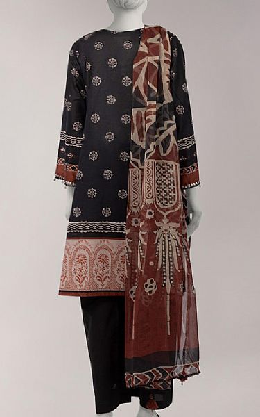 Junaid Jamshed Black Lawn Suit | Pakistani Lawn Dress in USA- Image 2