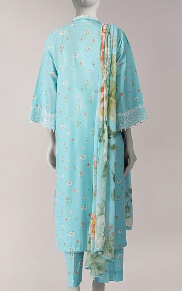 Junaid Jamshed Pale Blue Lawn Suit | Pakistani Lawn Dress in USA- Image 2