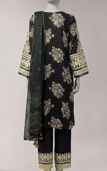 Junaid Jamshed Black Lawn Suit | Pakistani Lawn Dress in USA- Image 2