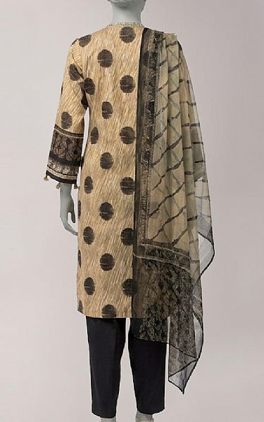 Junaid Jamshed Fawn Lawn Suit | Pakistani Lawn Dress in USA- Image 2